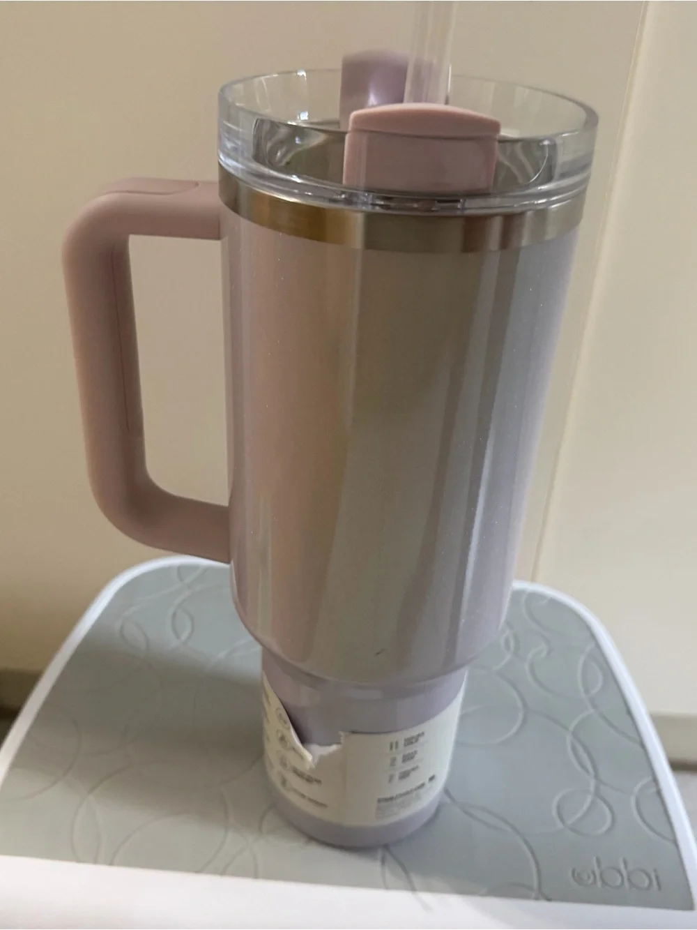 Stanley Lavender Pink Quencher Tumbler with Handle and Straw